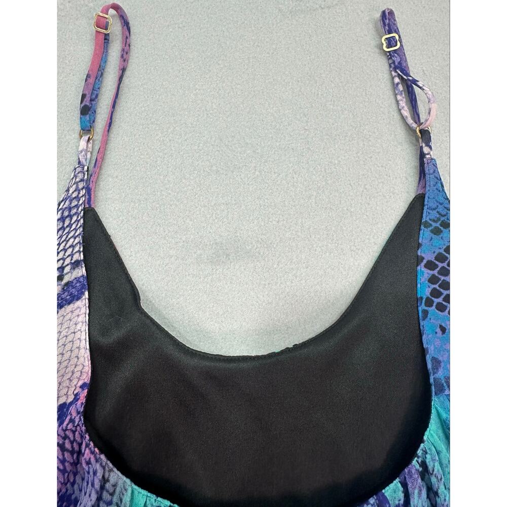 Show Me Your Mumu Snake Print Maxi Dress Multicolor Teal Purple Pink Size Medium - Picture 5 of 11
